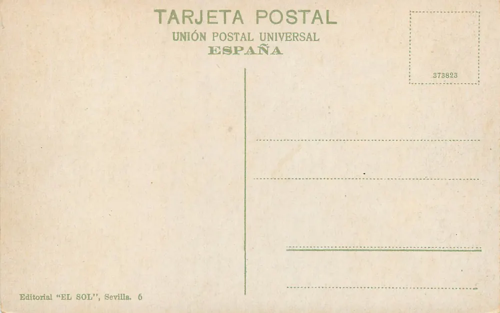 Sevilla — Gärten des Alcázar, Fontäne der Sterne — Verlag 'EL SOL', Sevilla. 6 - Rückseite