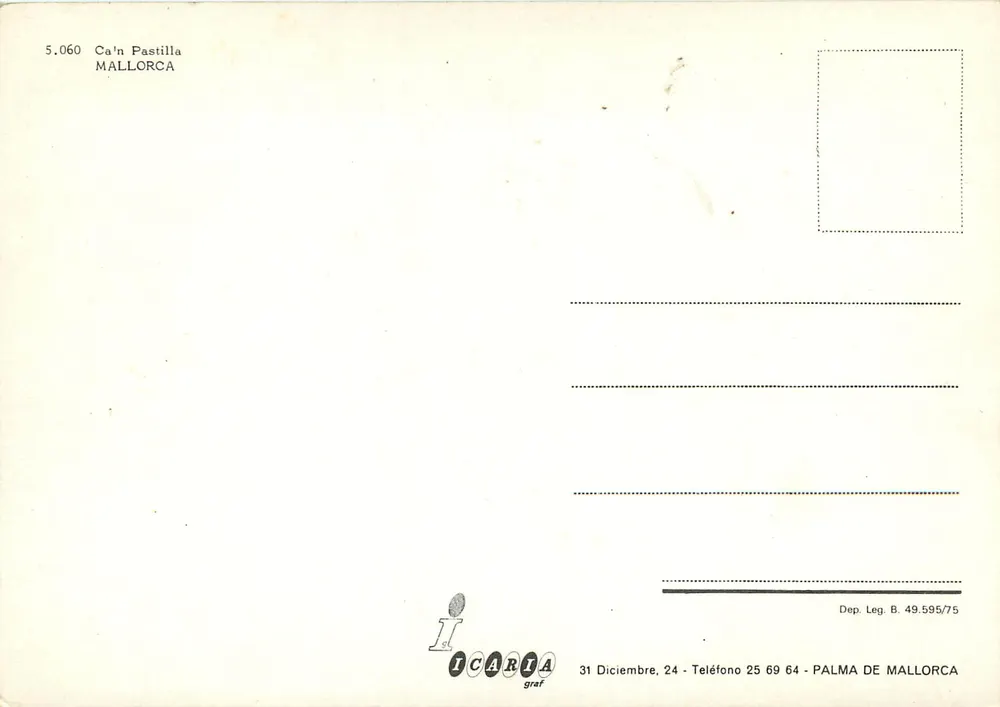 Ca'n Pastilla — praia e hotéis — Icaria graf - Verso