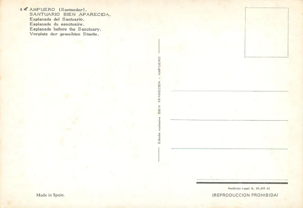 Ampuero (Santander) — Esplanade before the sanctuary — Exclusive Edition Bien Aparecida - Back