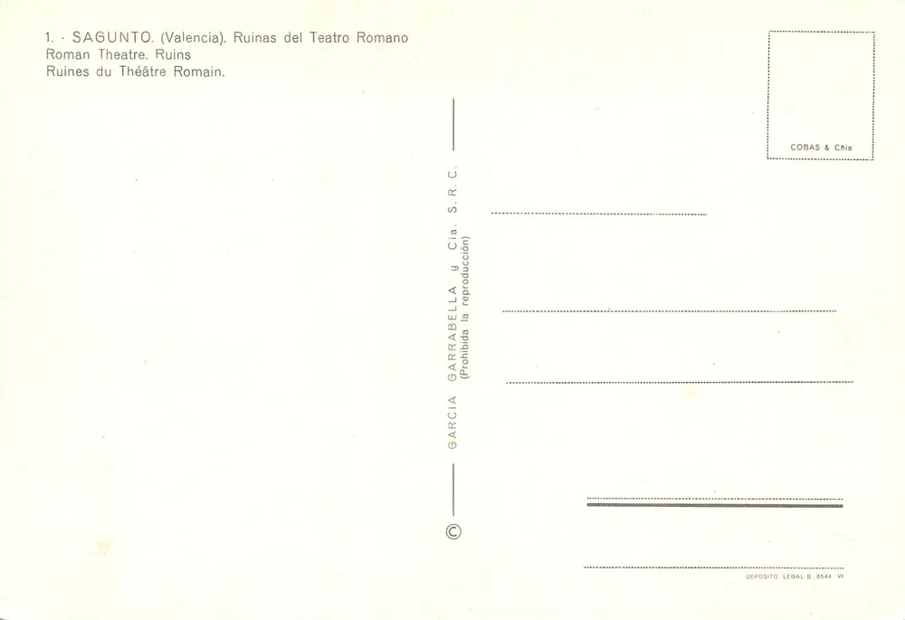 Sagunto (Valencia) — Ruines du Théâtre Romain — Garcia Garrabellà & Cia. S.R.C. - Verso