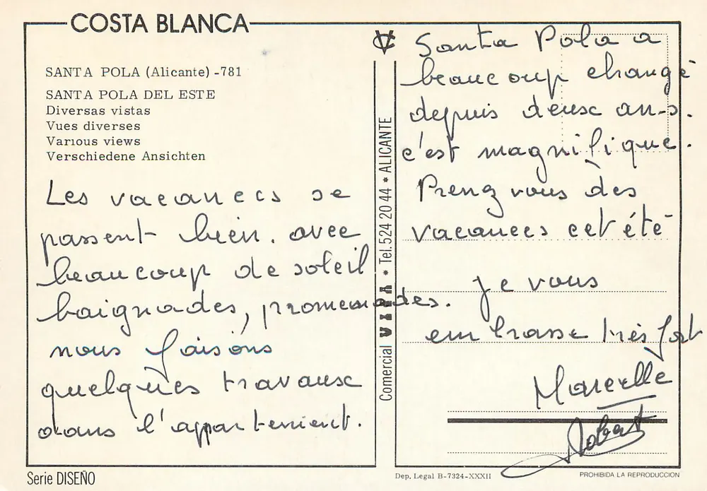 Santa Pola — Costa Blanca — Comercial VIZA - Rückseite