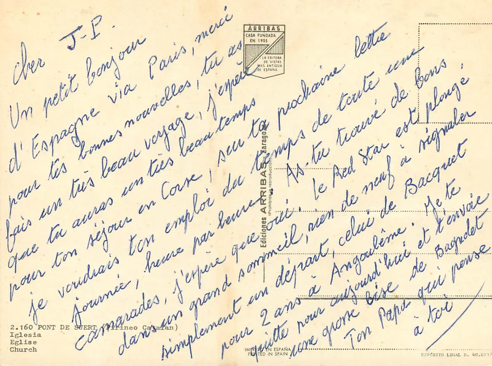 Igreja de Pont de Suert — Éd. Arribas, série 2.160 - Verso