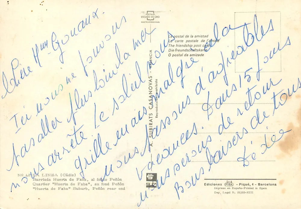 Die Linie — Viertel Huerta de Faba, im Hintergrund Peñón — Edition FISA, Nr. 42 - Rückseite