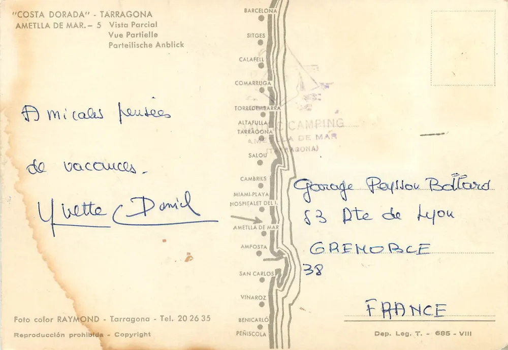 Ametlla de Mar — Teilansicht — Foto color Raymond, Tarragona - Rückseite