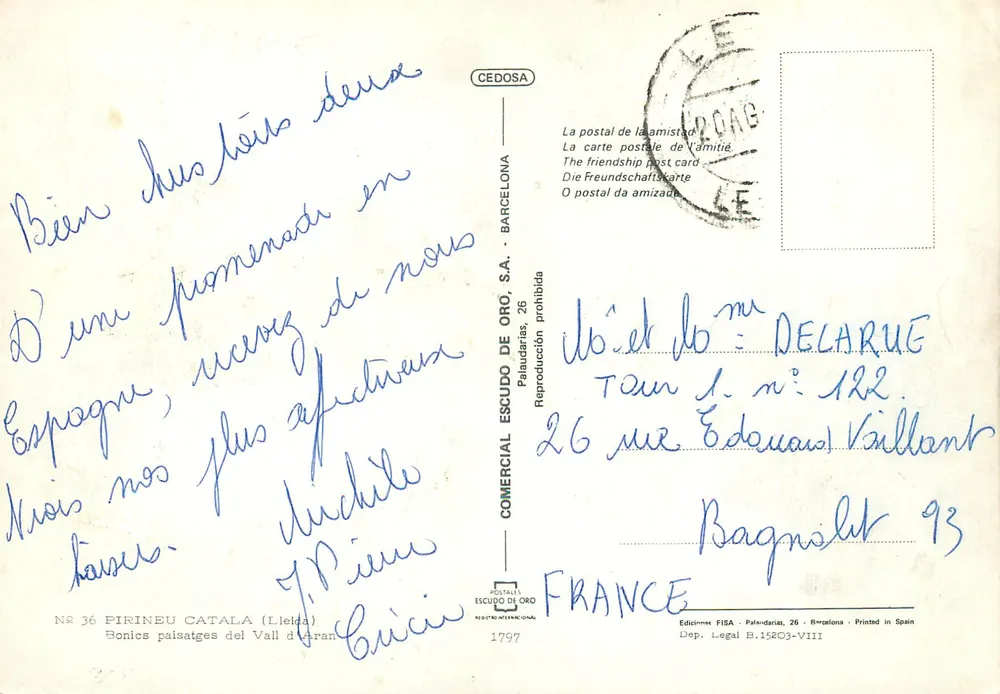 Valle de Aran — paisagens e aldeia — Comercial Escudo de Oro, S.A. - Verso