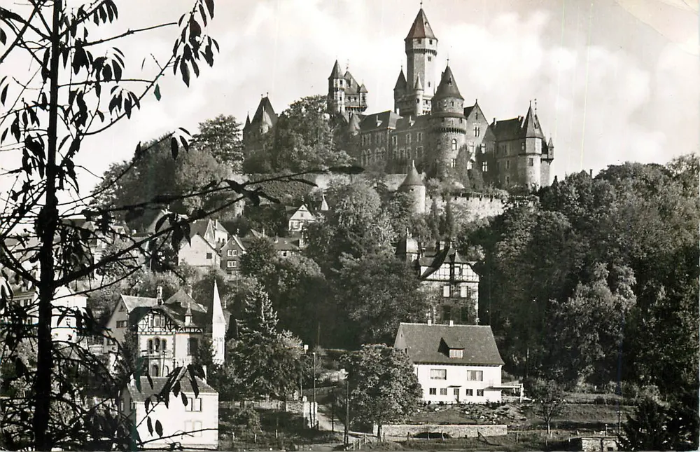 Schloss Braunfels (Lahn) — castelo na colina, aldeia abaixo — Echle Photographie, Nr. 650 - Frente
