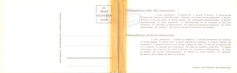 Obersalzberg después de la destrucción — Ernst Baumann, Bad Reichenhall - Reverso