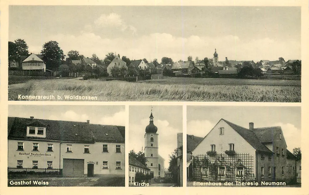Konnerreuth bei Waldsassen — Panoramablick und Details von Gebäuden — Verlag und Aufnahme von Philipp Zöllik - Vorderseite