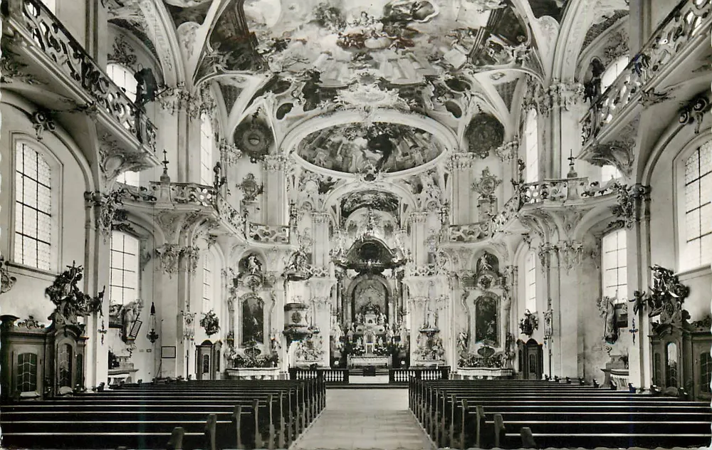 Birnau am Bodensee — Kerk van pellegrinage en cisterciënse abdijen — uitgever Gebr. Metz, Tübingen, n° 147 K 83 - Voorkant