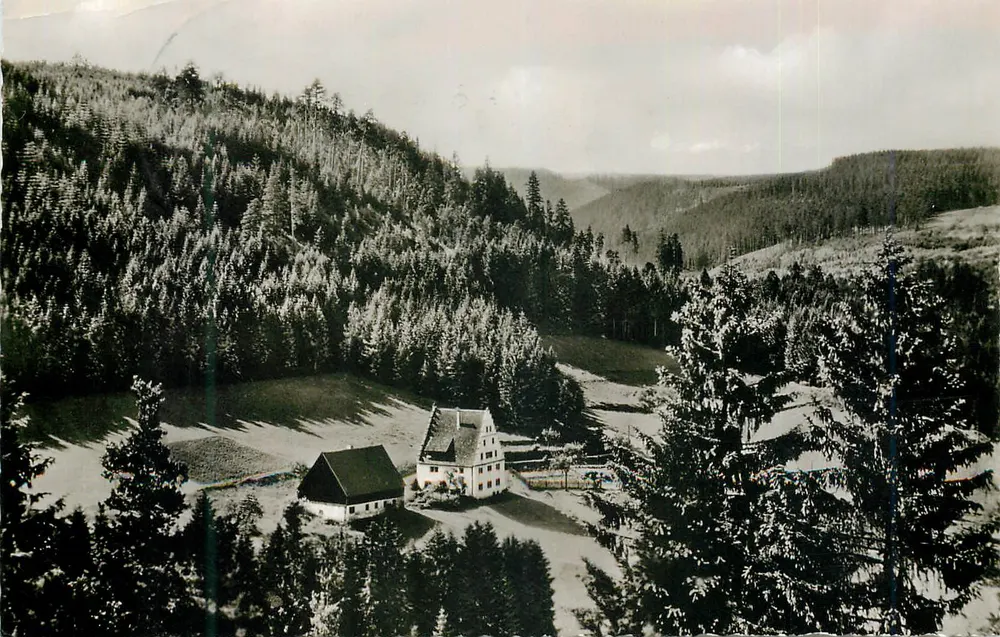Freudenstadt — Hohenluftkurort und Wintersportplatz — Blick ins Christofstal — Verlag Hersteller und Verlag Schöning & Co., Freudenstadt - Vorderseite