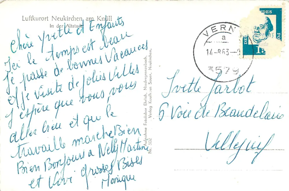 Neukirchen am Knüll — oude stad — Verlag Fotolabor Ehrlich, Niedergrenzbach, Nr. 502 - Achterkant