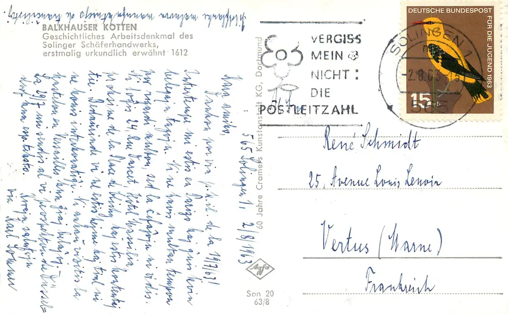 Balkhauser Kotten — Monument historique du travail des Schäfer à Solingen — éditeur non visible - Verso