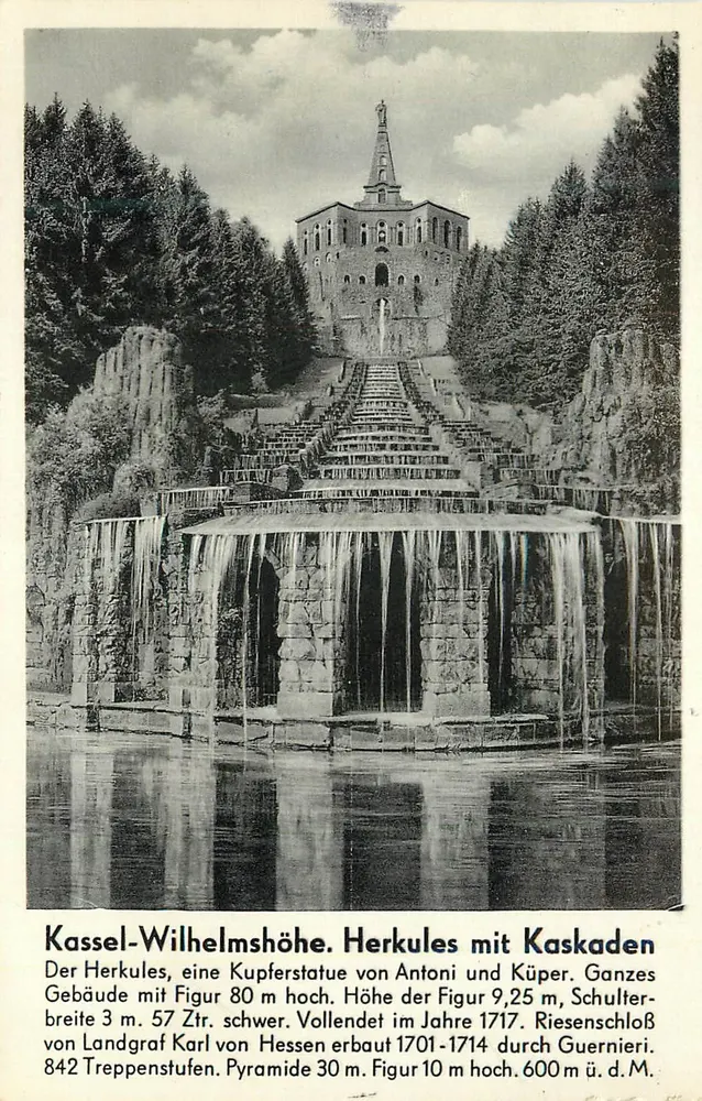Kassel-Wilhelmshöhe — Hércules com cascata — Photo-Plasma, Hann. Münden - Frente