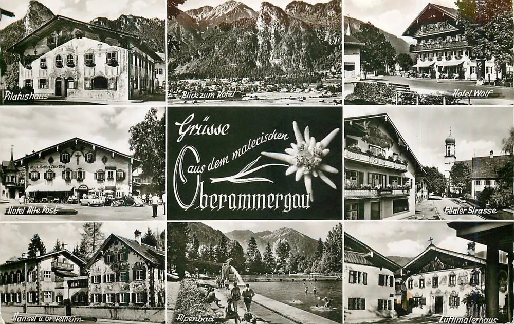 Oberammergau — Witaj z pięknego Oberammergau — Gebirgs-Kartenverlag Peter Triem - Awers