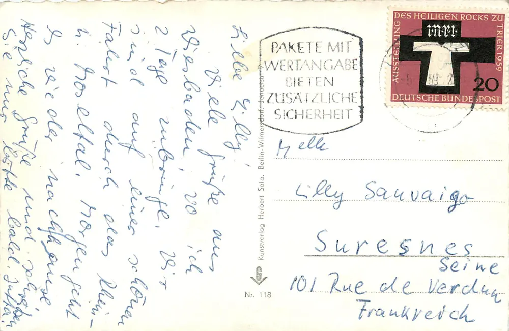 Wiesbaden — Cidade de cura mundial — Kunstverlag Herbert Sola, Nr. 118 - Verso