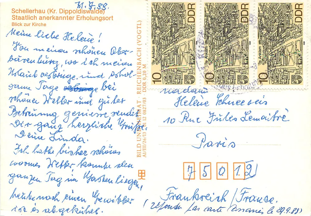 Schellerhau (Kr. Dippoldiswalde) — Visão para a Igreja — Bild und Reimach (Vogtl) - Verso