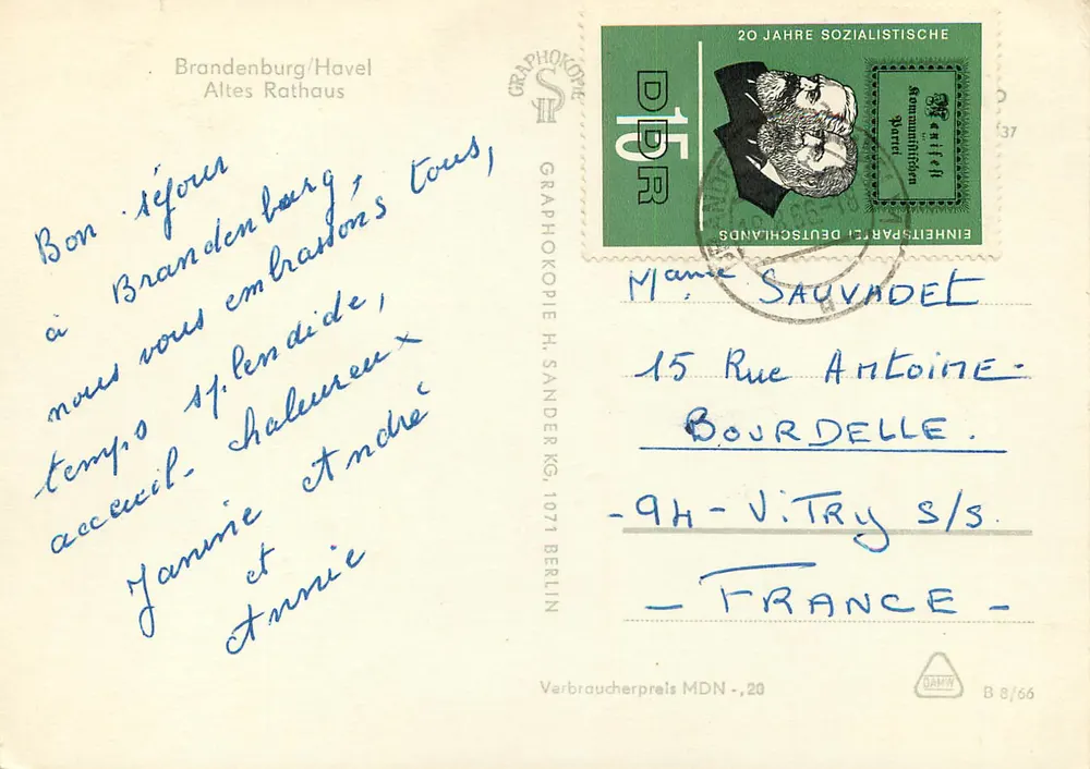 Brandenburg/Havel — Altes Rathaus — Graphokopie H. Sander KG, 1971 Berlin - Verso