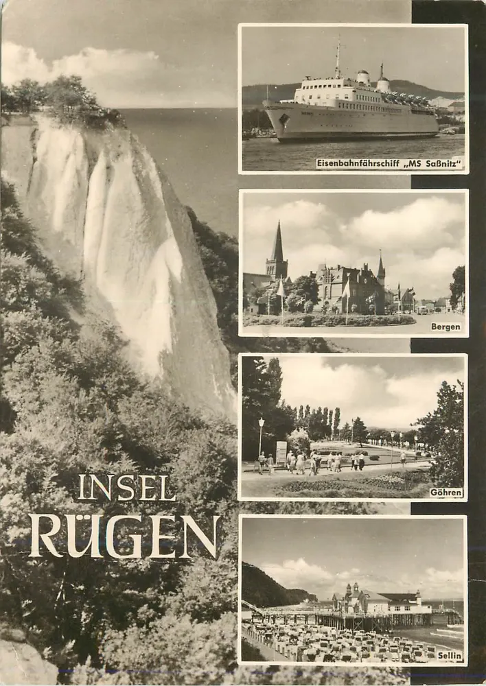 Insel Rügen — falaises, MS Saßnitz, Bergen, Göhren, Sellin — éditeur VEB Bild und Heimat Reichenbach i.V. - Frente