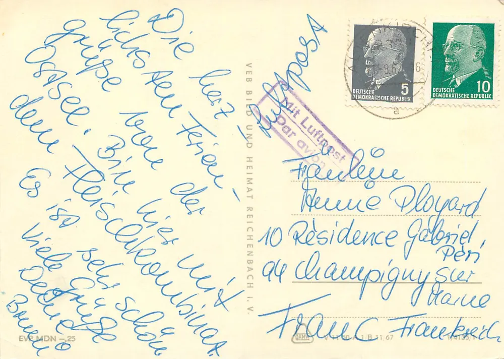 Insel Rügen — falaises, MS Saßnitz, Bergen, Göhren, Sellin — éditeur VEB Bild und Heimat Reichenbach i.V. - Verso