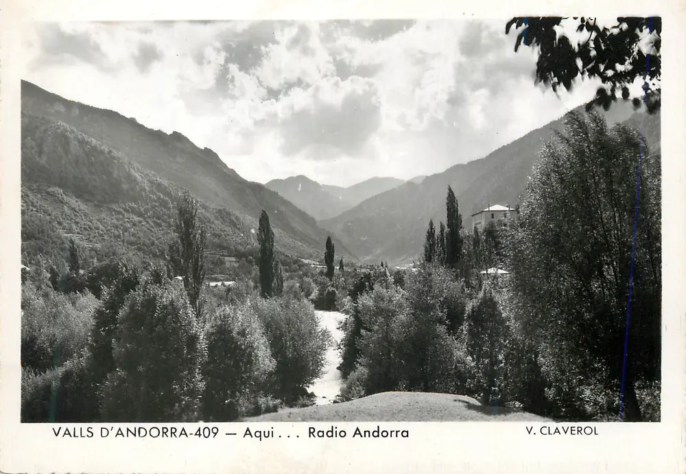 Valls d'Andorra-409 — Aqui... Radio Andorra — V. Claverol - Recto