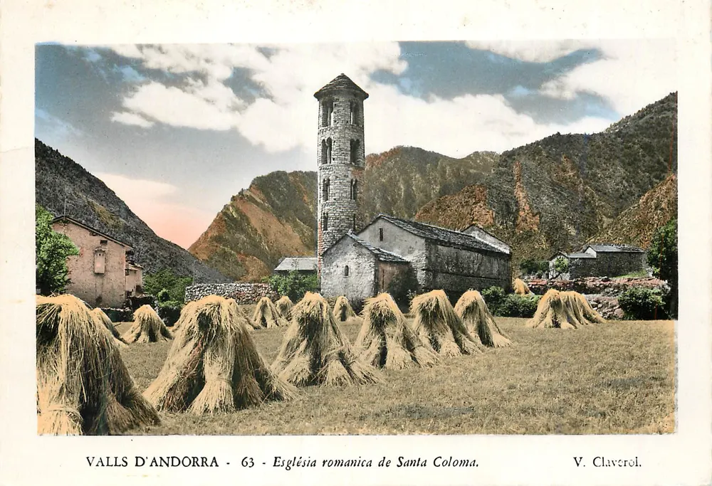 Valls d'Andorre - 63 - romanische Kirche Santa Coloma — V. Claverol - Vorderseite
