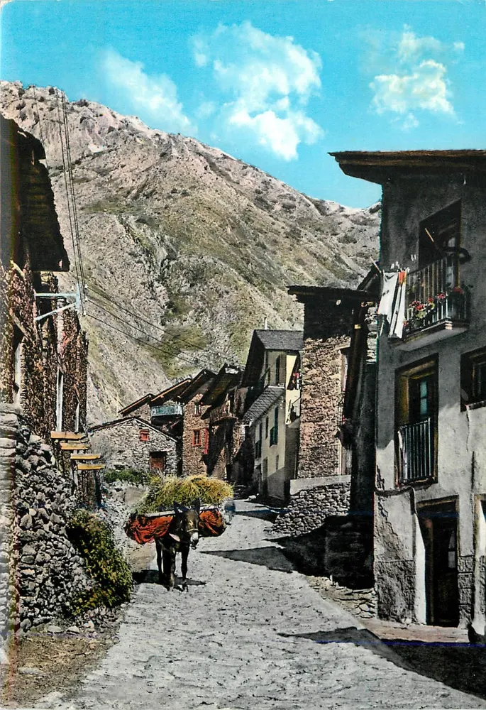 Valls d'Andorre - Canillo — pittoresche alte Straße von Canillo — Gesellschaft der Postkartenverleger A.P.A. - Vorderseite