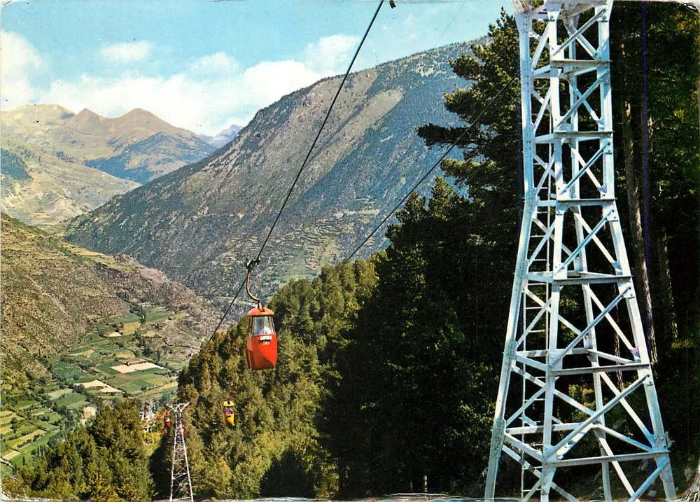 Valls d'Andorra — Encamp — Télécabine lac d'Engolasters — Éd. V. Claverol n°1.187 - Recto
