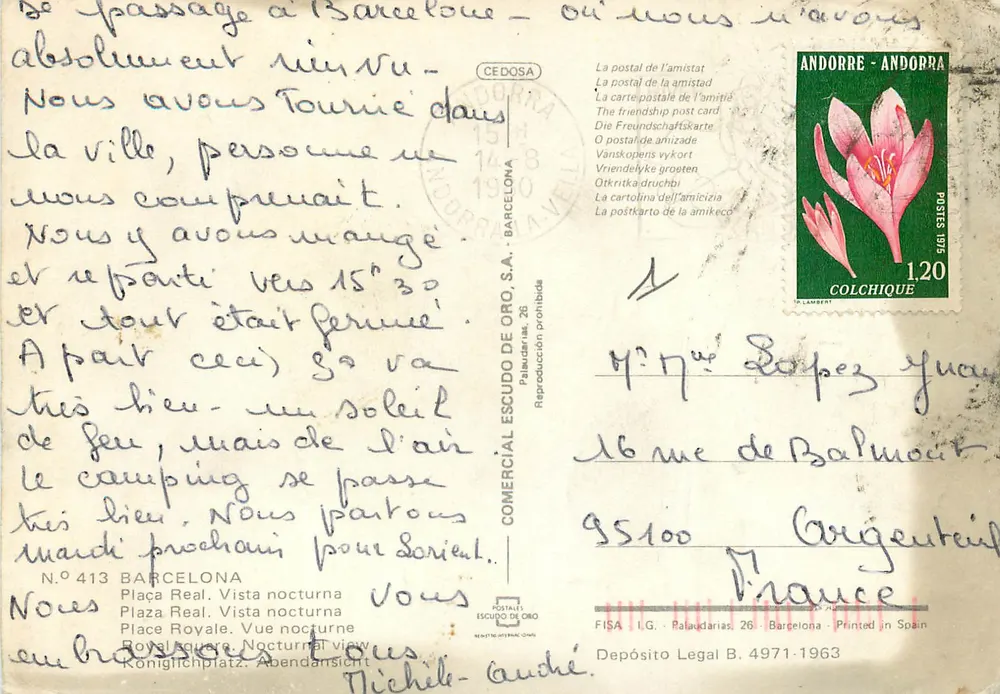 Praça Real — Vista noturna — Comercial Escudo de Oro, S.A. N° 413 - Verso