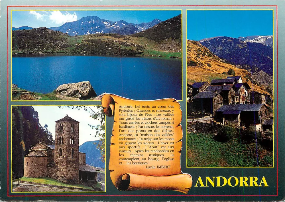 Andorra — Landschaften und romanische Kirche — Distribucions APA - ANDORRA - Vorderseite