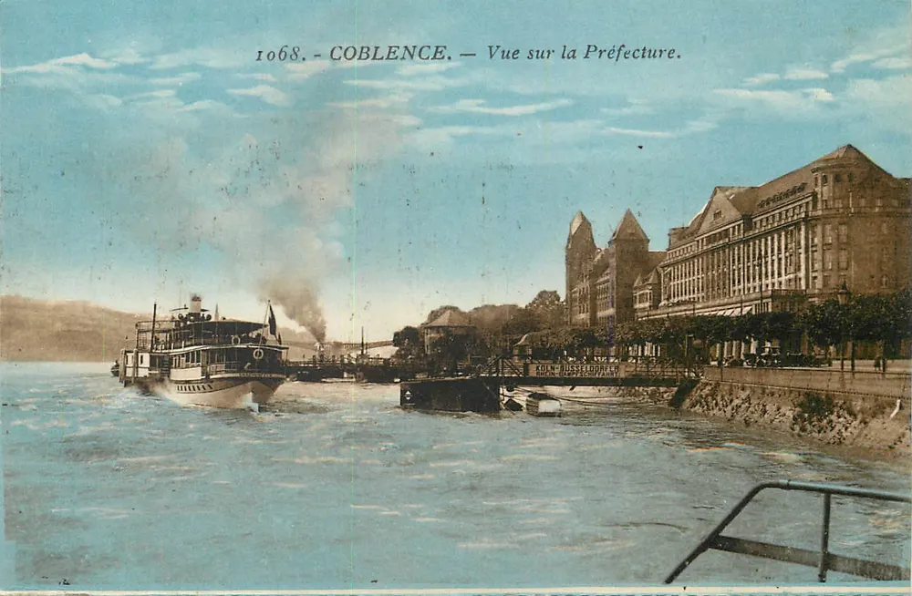 Koblenz — Widok na Prefekturę — Colm-Rhine-Compagnie, n° 1068 - Awers