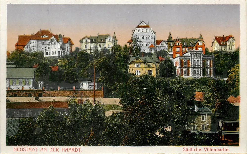 Neustadt an der Hardt — Südliche Villenpartie — Verlag von Emil Hartmann, Mannheim, Nr. 1350 - Vorderseite