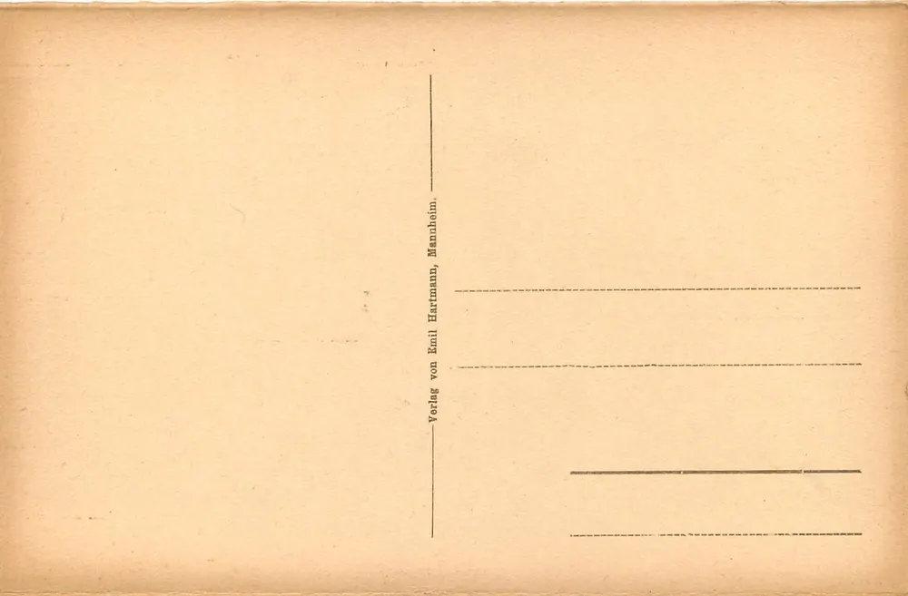Baden-Baden — Gooofinenbrücke an den Gönneranlagen — Verlag von Emil Hartmann, Mannheim - Verso