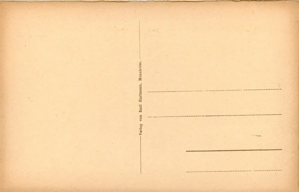 Baden-Baden — Anlagen mit Springbrunnen — Verlag von Emil Hartmann, Mannheim - Verso