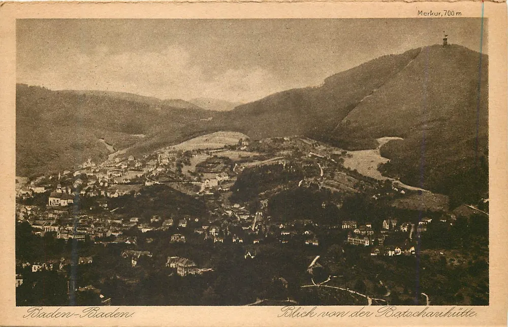 Baden-Baden — Vista da Batoschauhütte — Editor Emil Hartmann, Mannheim - Frente