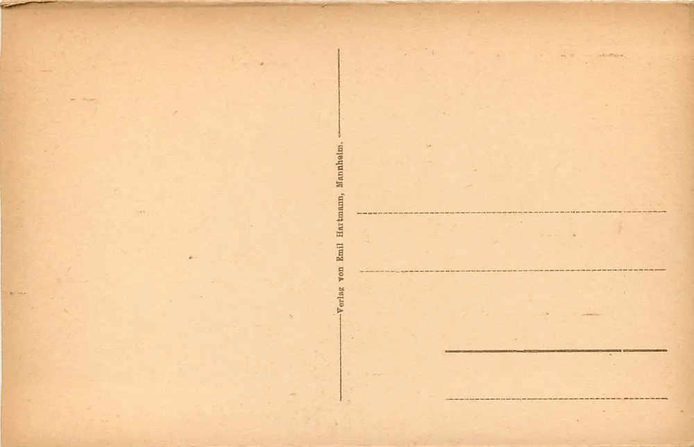 Baden-Baden — Vista da Batoschauhütte — Editor Emil Hartmann, Mannheim - Verso
