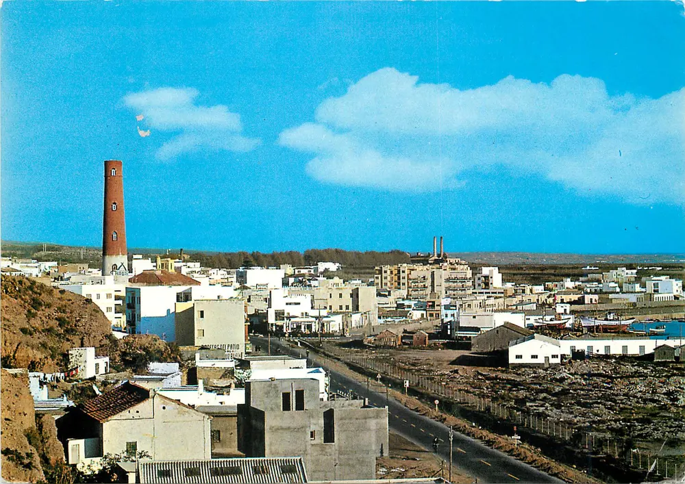 Adra — Vista panorámica con faro y puerto — Ediciones Agata - Anverso