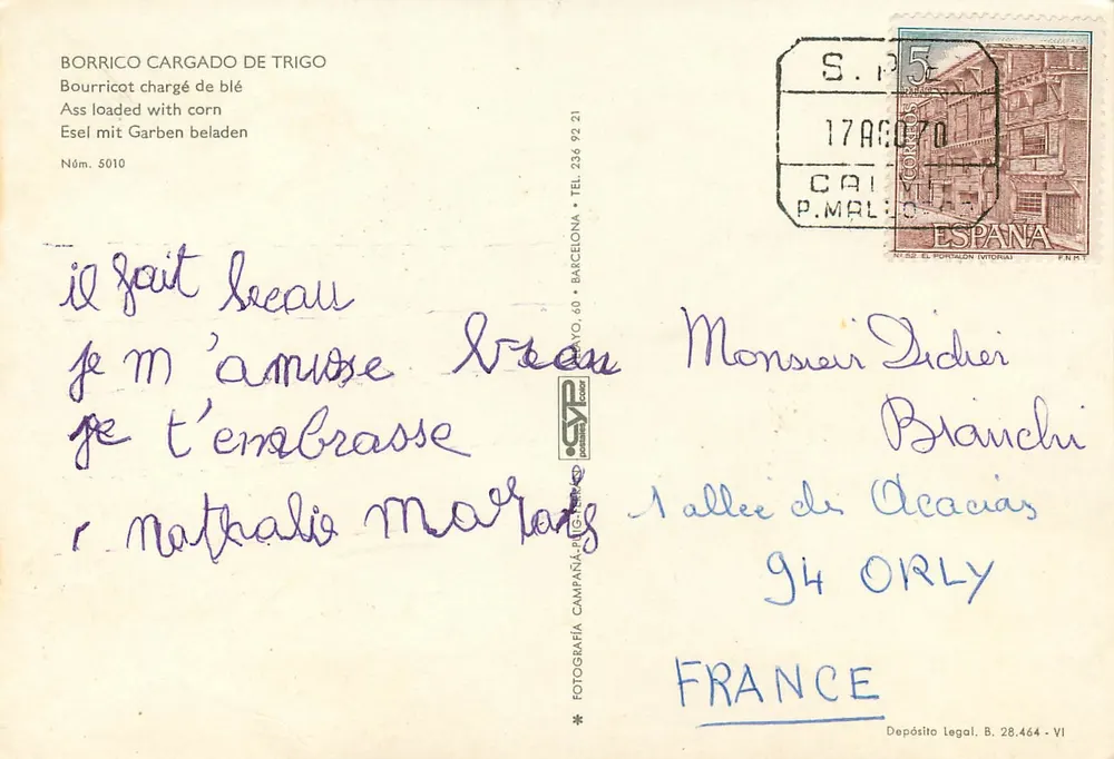 Ásno carregado de trigo — Espanha — Editor Campaña, n° 5010 - Verso