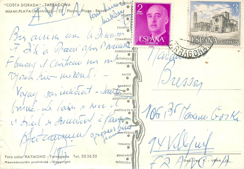 Miami-Playa — Costa Dorada — Tarragone — Editor Raymond - Verso