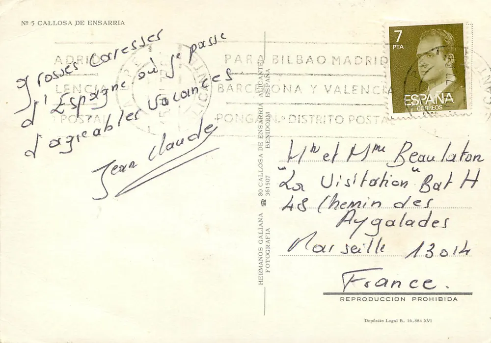 Chutes d'eau — vue de la cascade de Callosa de Ensarria — éditeur HERMANOS GALLIANA, n°5 - Verso