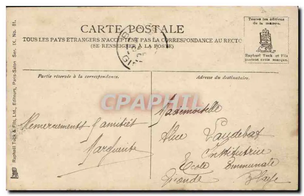 Enfant aux crabes — Salon 1906 — A. Combescot - Verso