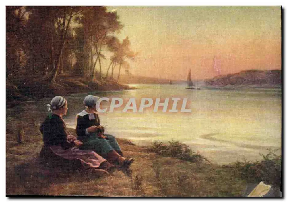 Deux femmes au bord de l'Oder — scène de rivage — G. MAPONIEZ, Paris - Recto