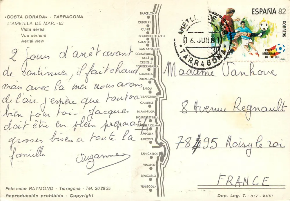 L'Ametlla de Mar — vue aérienne — Foto color RAYMOND - Tarragona - Verso