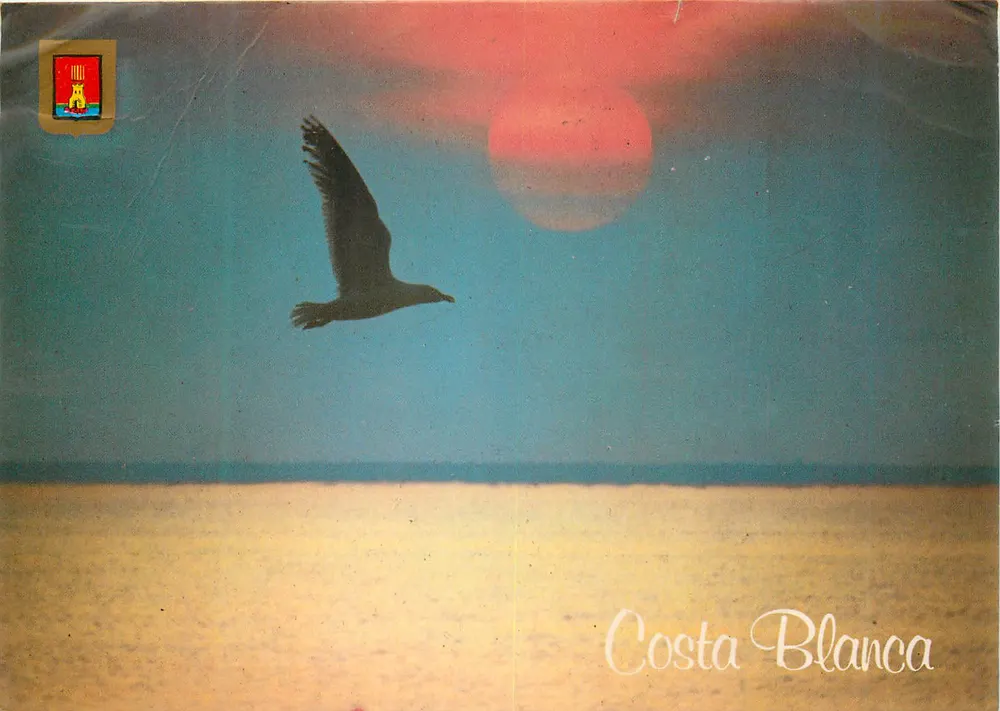 Costa Blanca — pôr do sol e gaivota — editor Subirats Casanovas, n° 32 - Frente