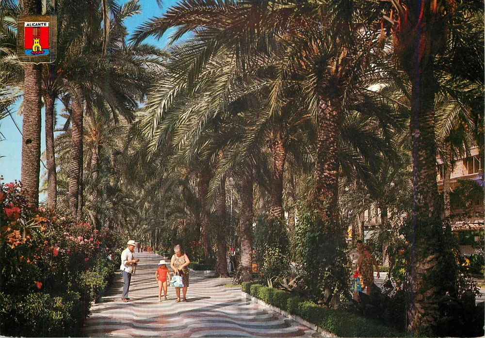 Alicante — Promenade sob os palmeiros — Edições PISA, n° 101 - Frente