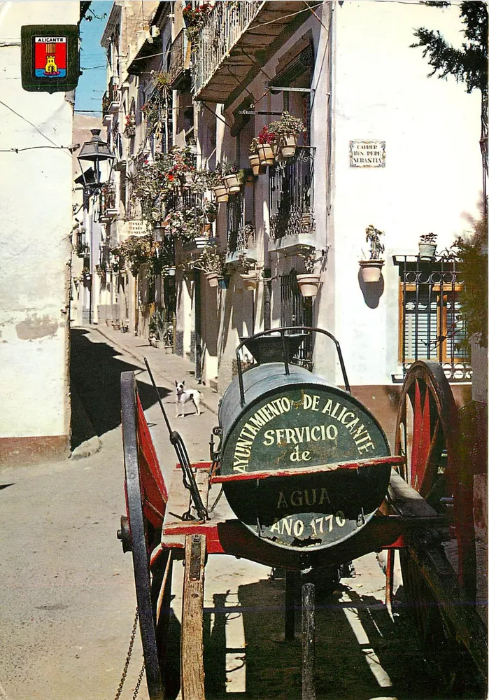 Alicante — rua pedestre com carrinho de água de 1770 — A. Subirats Casanovas - Frente