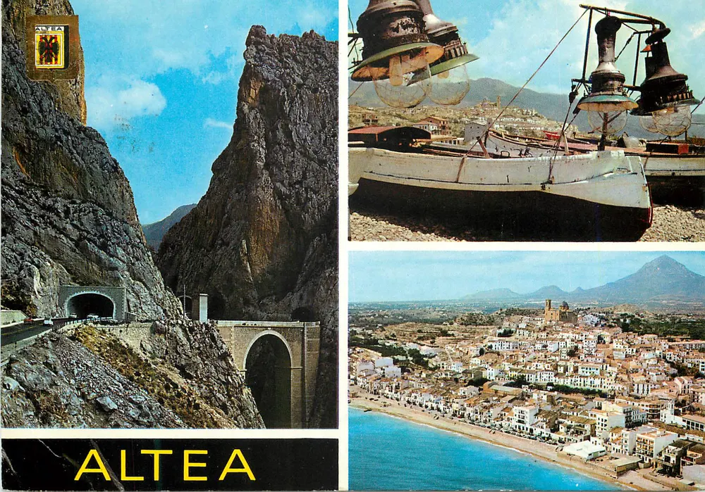 Altea — vista do túnel, barcos e panorama — editor POSTALES ESCUDO DE ORO, n°26 - Frente