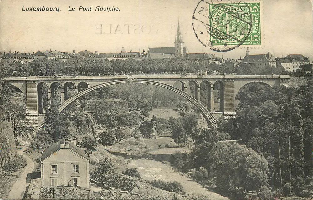 Luxemburgo. O Ponte Adolphe. — Editor Ch. Bernhoeft, n° 177 - Frente