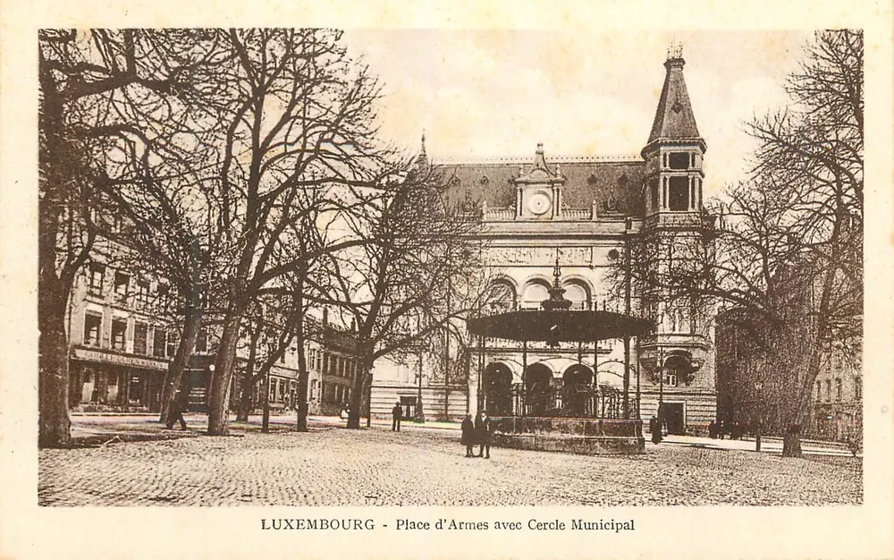 Luxembourg - Place d'Armes avec Cercle Municipal — éditeur Th. Wirol, Luxembourg - Recto