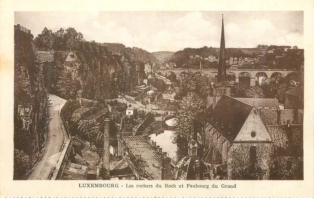 Luxemburg - Die Bockfelsen und das Grundviertel — Verleger Th. Wirol, Luxemburg - Vorderseite