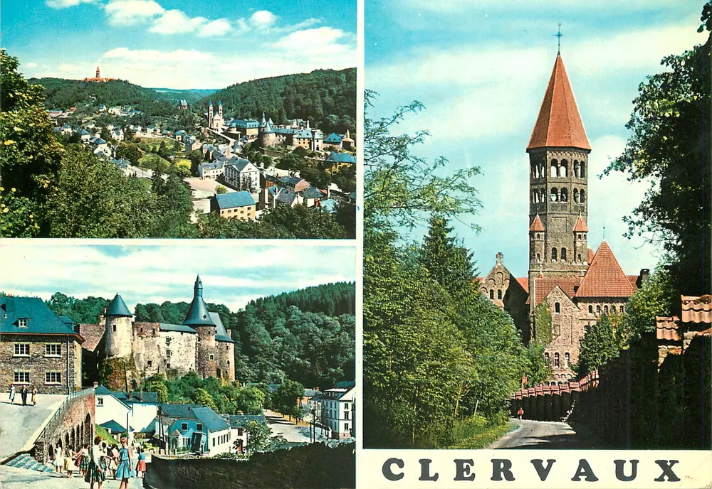Clervaux — widok panoramiczny i kościoł — Messageria DA Fotocolor Kodachrome nr 314 - Awers